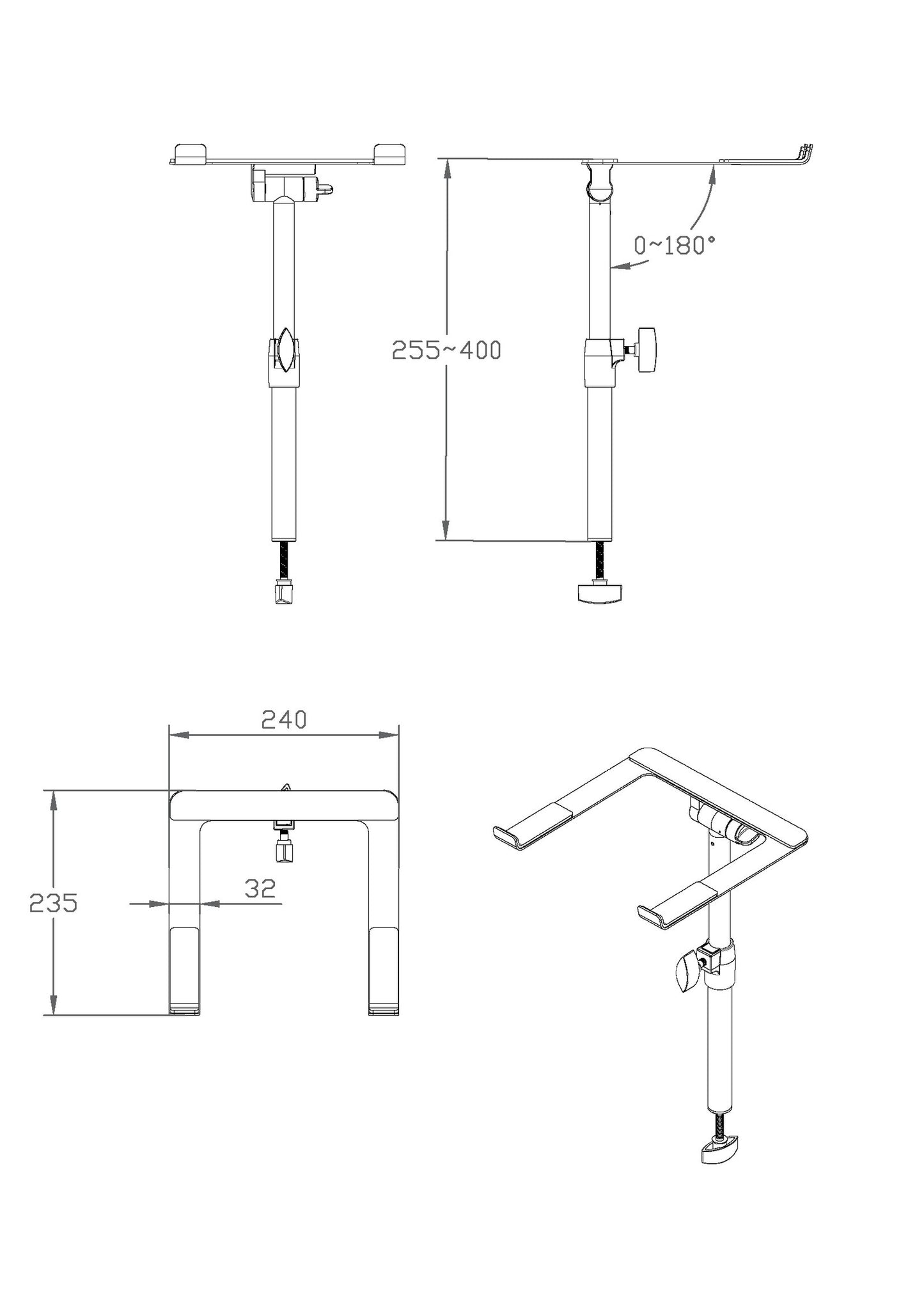 DBLH1 SOPORTE PARA PORTÁTIL PARA CABINA DE DJ