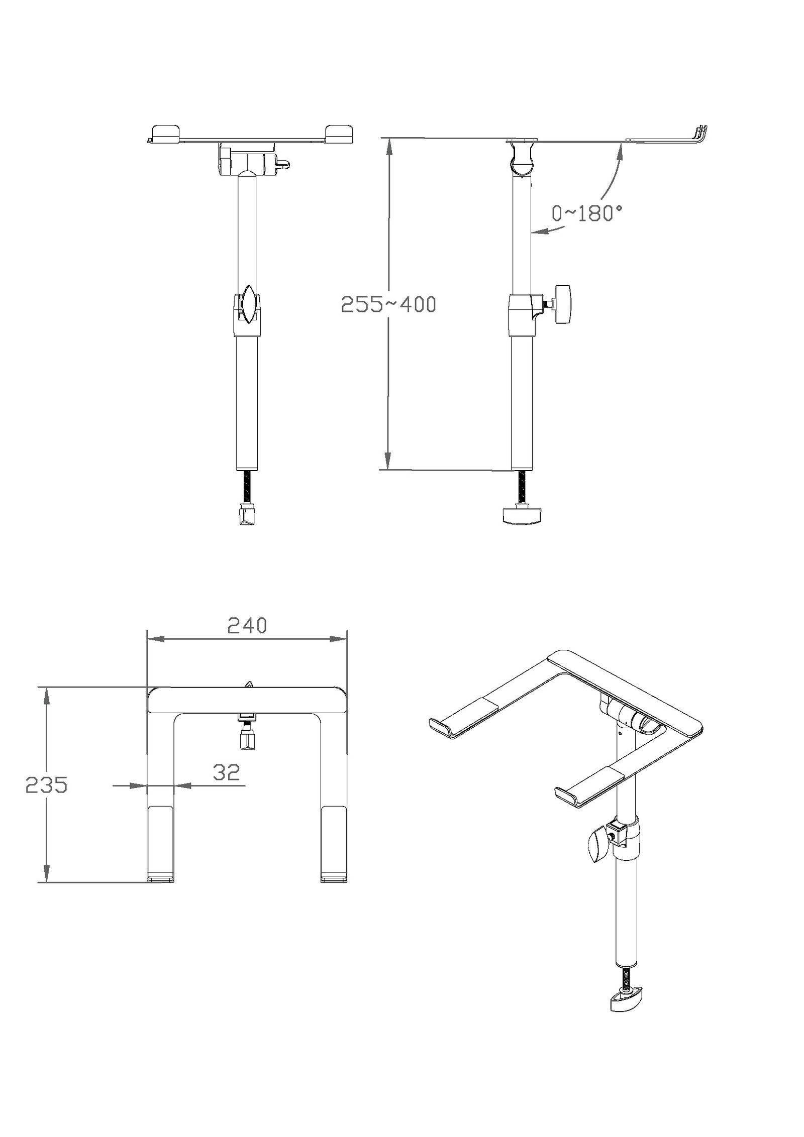 DBLH1 SOPORTE PARA PORTÁTIL PARA CABINA DE DJ