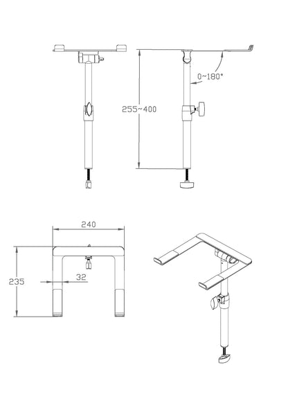 DBLH1 SOPORTE PARA PORTÁTIL PARA CABINA DE DJ
