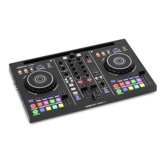 Vonyx Loop300 – Controlador MIDI DJ de 2 canales, 8 pads, Efectos, salida RCA