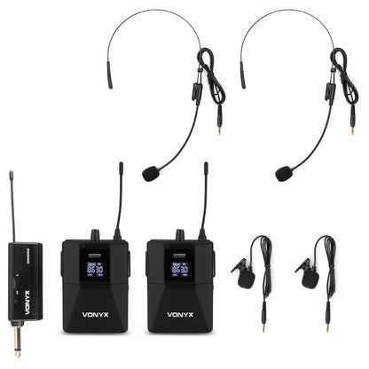 WM552B Sistema de Micrófono Inalámbrico Dual de Petaca UHF Plug-and-Play