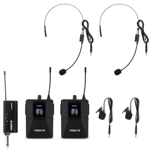 WM552B Sistema de Micrófono Inalámbrico Dual de Petaca UHF Plug-and-Play