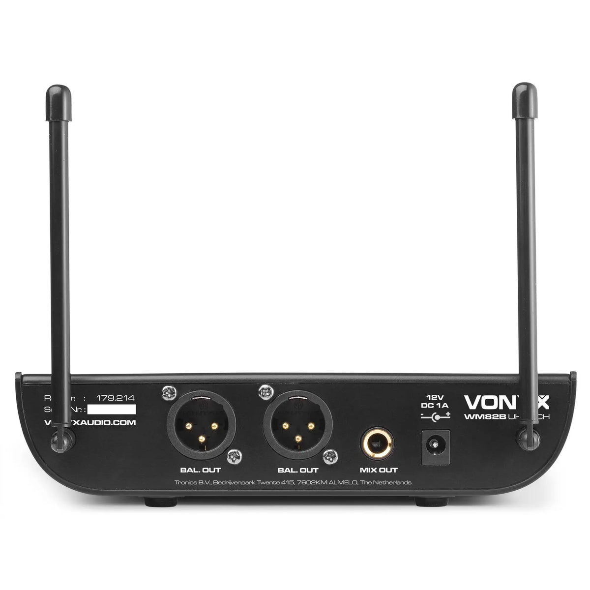 Vonyx WM82B Sistema Inalámbrico UHF de 2 Canales con 2 Petacas