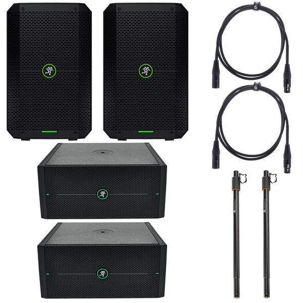 Mackie Thump Go Power Bundle - Pack Altavoces Portátiles con Subwoofer, Barras y Cables
