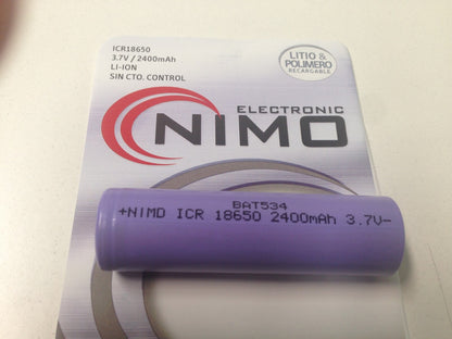 Bateria Litio  Icr 18650 3,7v/2400 mAh