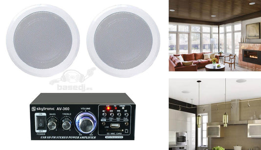 Altavoces de techo 6"1/2 + Amplificador con USB