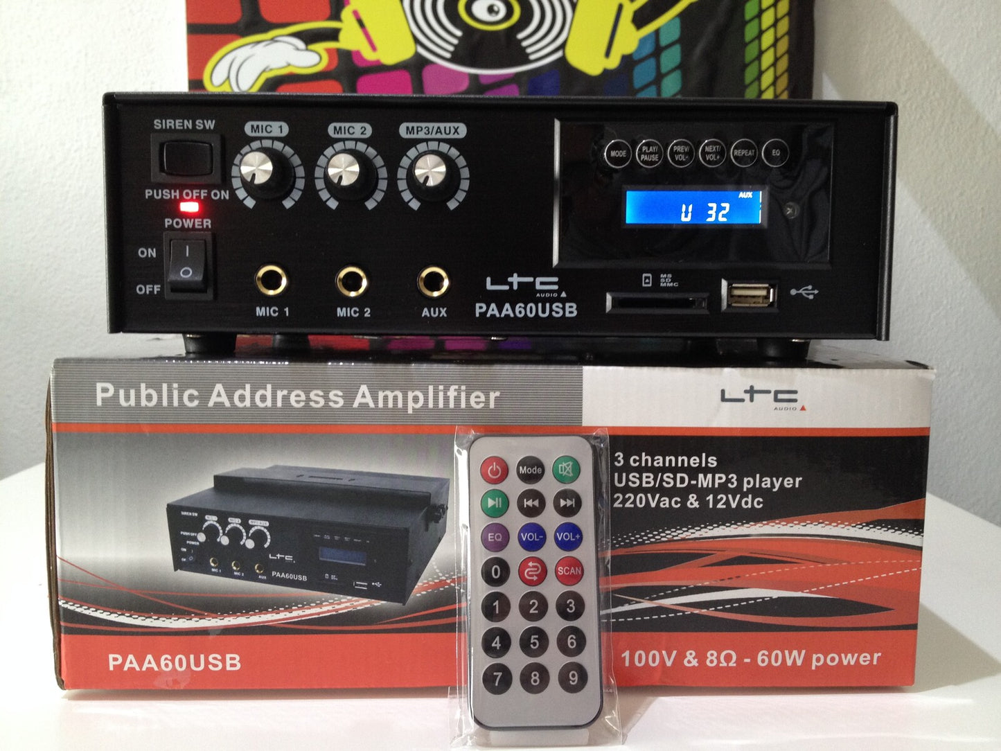 Amplificador Megáfonia 60w Mp3