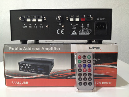 Amplificador Megáfonia 60w Mp3