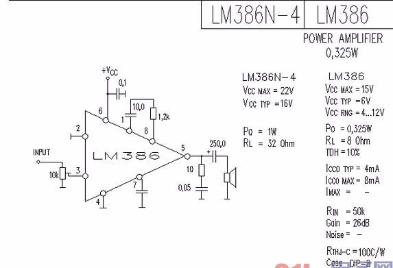 Amplificador de Audio LM386