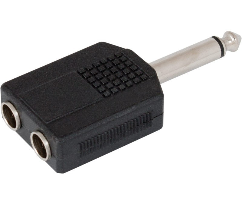 Adaptador Jack 6,3 mono Macho 2 hembras Mono