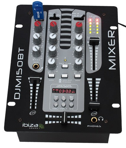 MESA DE MEZCLA DOS CANALES CON USB-MP3 + BLUETOOTH