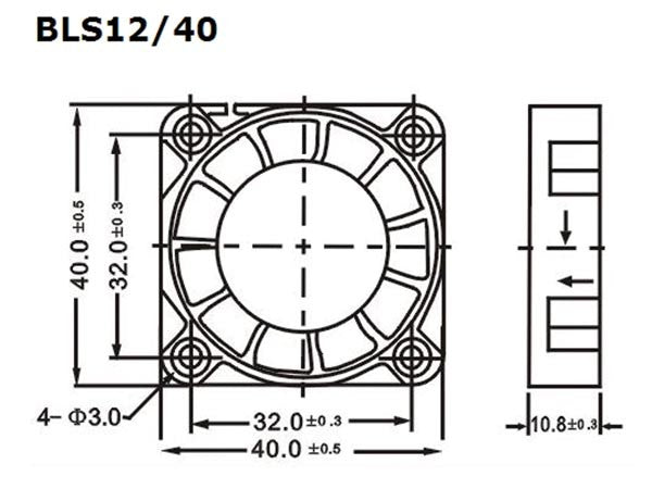 Mini Ventilador  12V 40x40x10 Centimetro Ancho