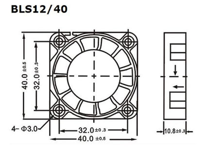 Mini Ventilador  12V 40x40x10 Centimetro Ancho