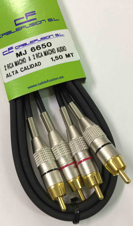 Conexión 2 RCA a 2RCA metálico