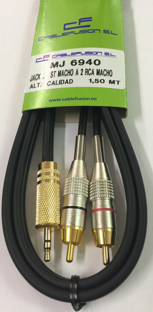 Conexión Jack 3,5 a 2 RCA macho