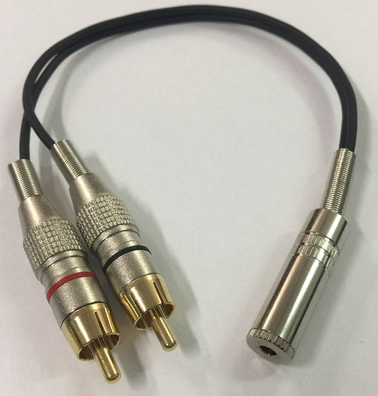 Mini jack hembra estéreo a dos RCA macho