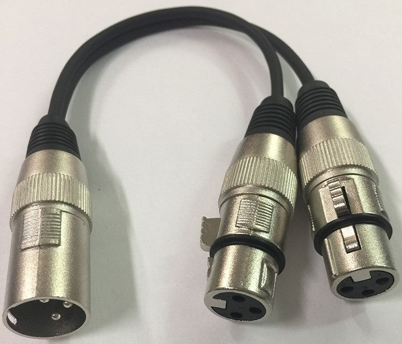 Conexión XLR macho a 2 XLR hembra 0,25m