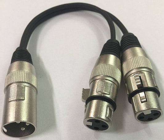 Conexión XLR macho a 2 XLR hembra 0,25m