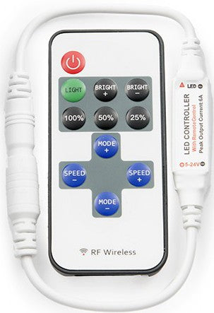 Dimmer Mini para Tiras de LEDs con Mando 5-24VDC hasta 30/144W