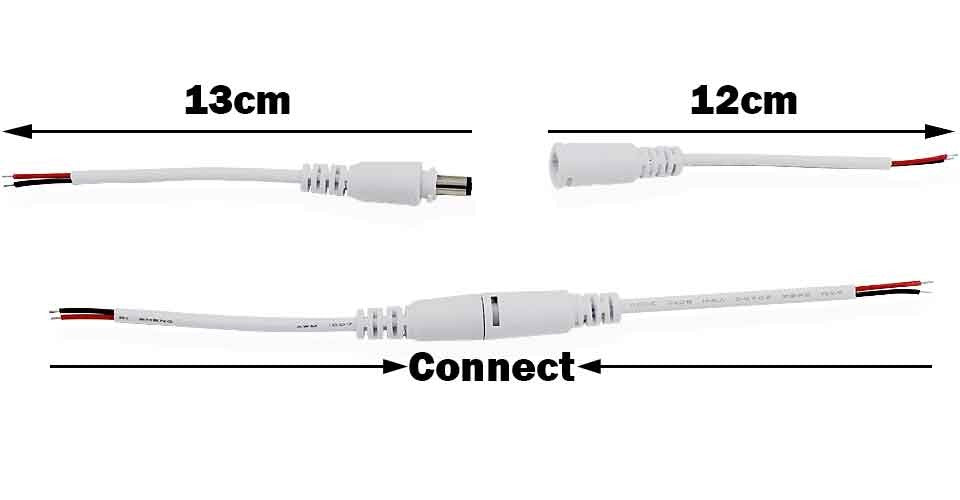 Conector macho hembra DC 12v Con Bloqueo