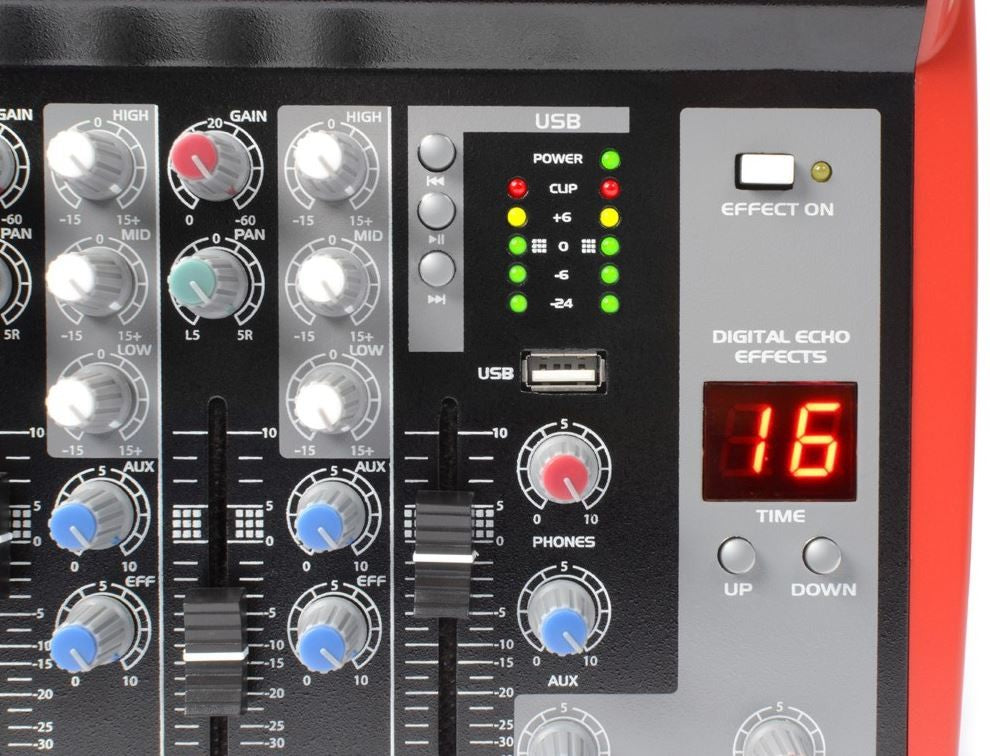 Power Dynamics	PDM-L605 Mezclador para escenario 6 Canales MP3/ECHO
