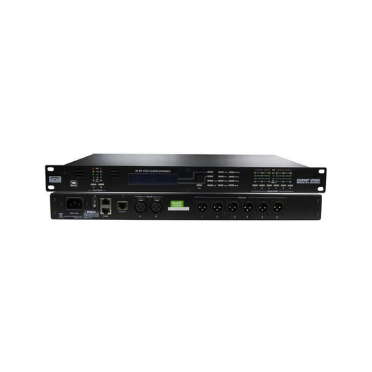Procesador de audio y limitador 2 entradas 6 salidas