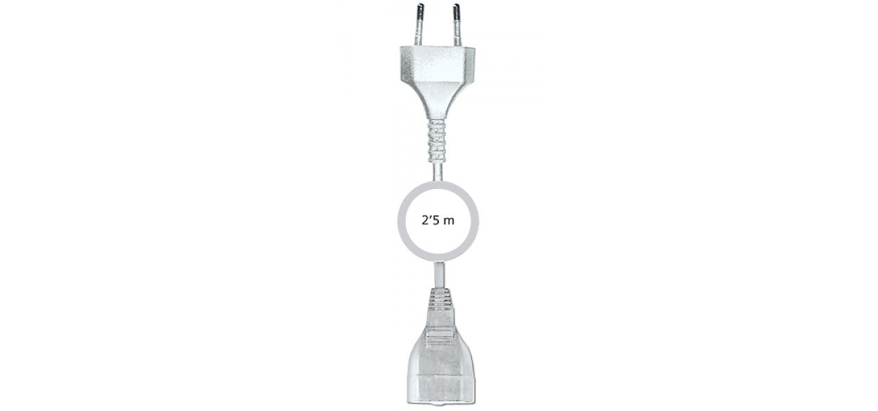 Prolongador de cable de corriente (EUROPLUG) 2.5m