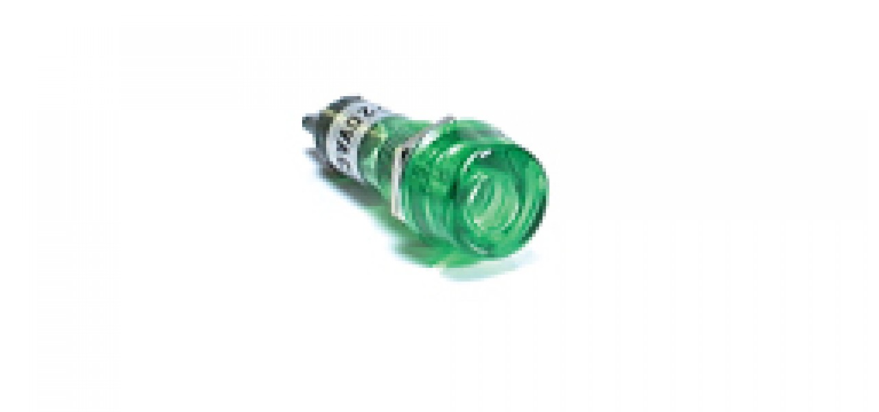 Indicador luminoso verde neón redondo chasis a 230V