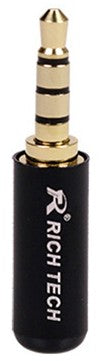Mini jack 3,5mm 4 polos metalico Color negro