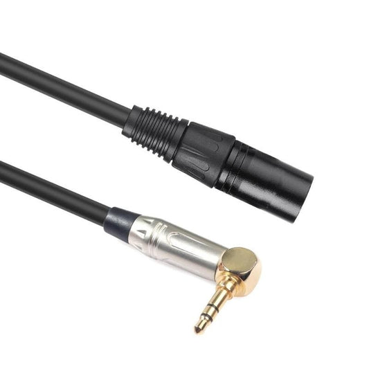 Conexion mini jack 3,5  acodado a xlr macho.