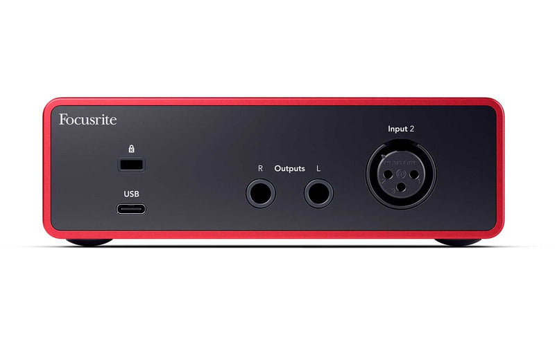 Focusrite Scarlett Solo 4th Gen — Vista lateral y conectores USB-C
