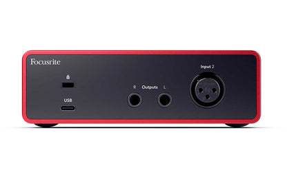 Focusrite Scarlett Solo 4th Gen — Vista lateral y conectores USB-C