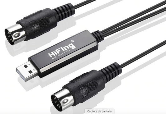 Cable midi usb Entrada salida