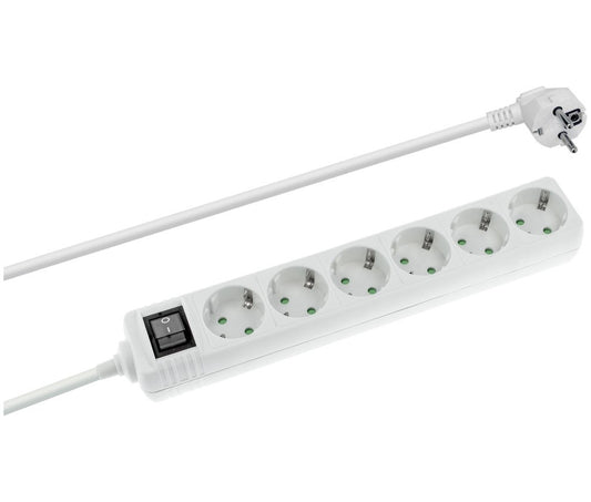 Regleta 6 tomas con interruptor 1,5m de cable.