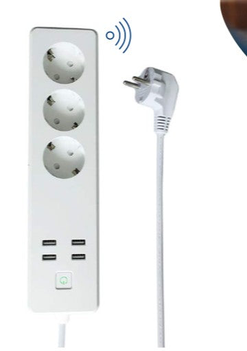 BASE MULTIPLE INTELIGENTE 3 TOMAS + 4 USB WOOX R4028