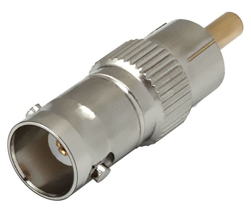 Adaptador BNC hembra a RCA macho, metálico