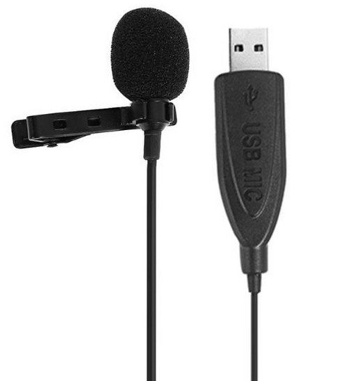 Micrófono USB 2,0 Lavalier con Clip en el cuello.