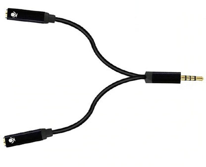 Conexion doble un trrs a dos trrs auricular o micrófono