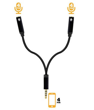 Conexion doble un trrs a dos trrs auricular o micrófono