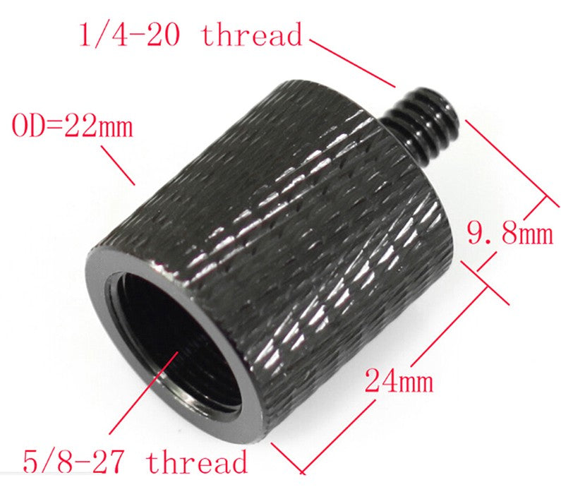 Adapatador de rosca 5/8 a 1/4 camaras y microfonos
