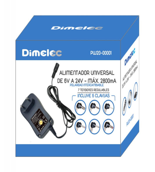 ALIMENTADOR DE 6V A 24V MAXIMO 2800 mA