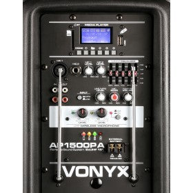 Vonyx AP1500PA Bafle Portable 15" 2UHF USB BT