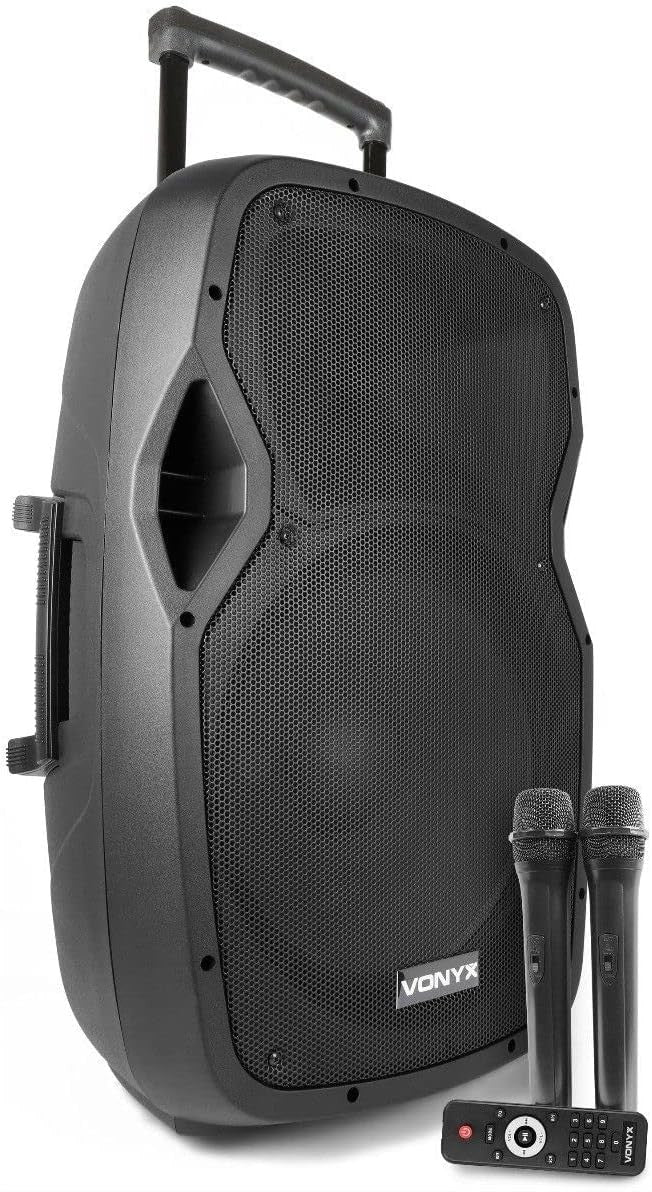 Vonyx AP1500PA Bafle Portable 15" 2UHF USB BT