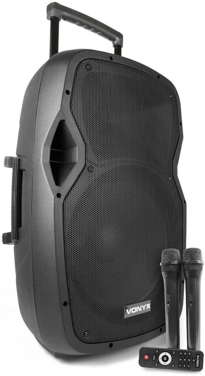 Vonyx AP1500PA Bafle Portable 15" 2UHF USB BT