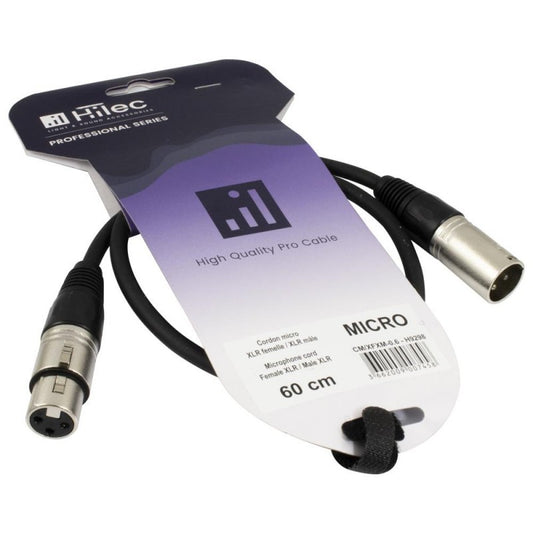 Cable XLR Macho a XLR Hembra 0,60  CM