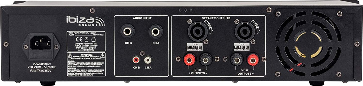Ibiza Sound AMP800 MkII Etapa de potencia 2 x 600W @ 8 Ohm
