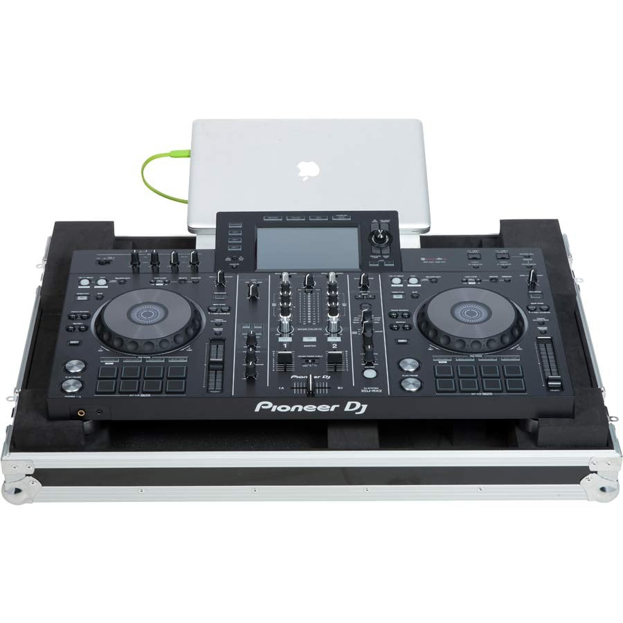 Flight Case Ultra Delgado Denondj® PRIME4, Pioneer® XDJ-RX2 Plata (Soporte Metacrilato).