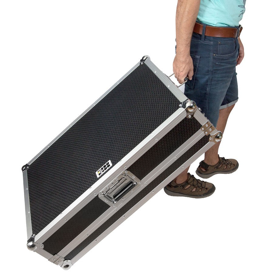 Flight Case Ultra Delgado Denondj® PRIME4, Pioneer® XDJ-RX2 Plata (Soporte Metacrilato).