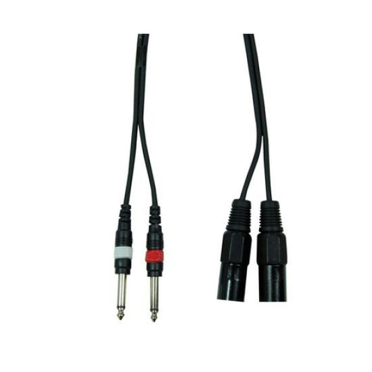5 m cable 2 jack 6,3m a 2 xlr macho
