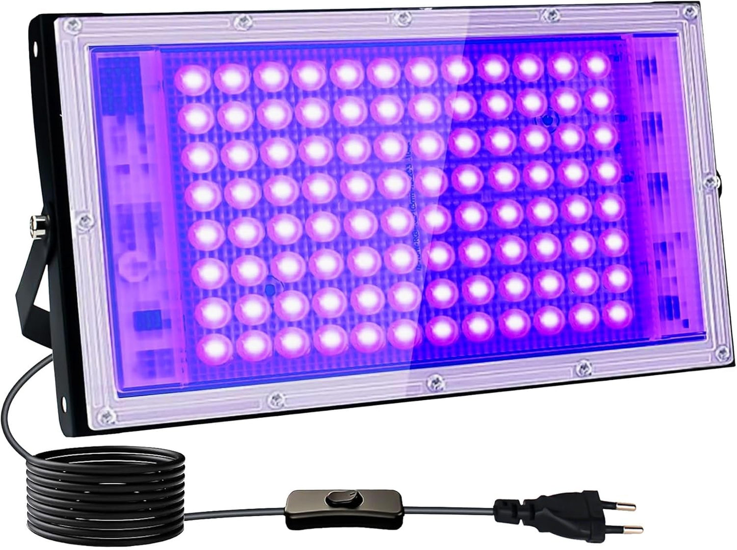 Foco plano led ultravioleta 100w con interruptor y cable